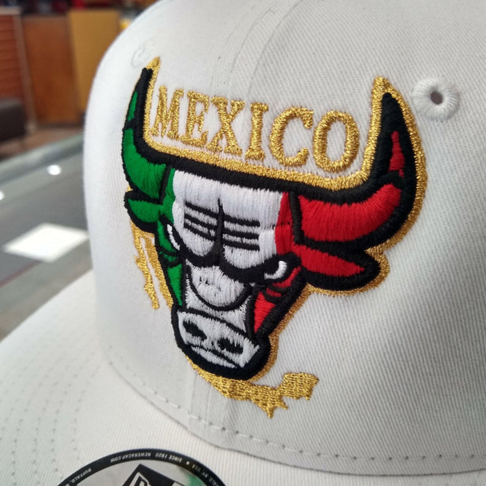 New Era Embroidered SnapBack Mexican Bull logo White Hat Peligro Sports