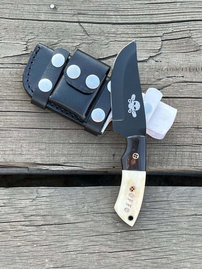 New Full Tang Custom Handmade J2 SteelBlack Coated Blade Hunting Knives cskforged