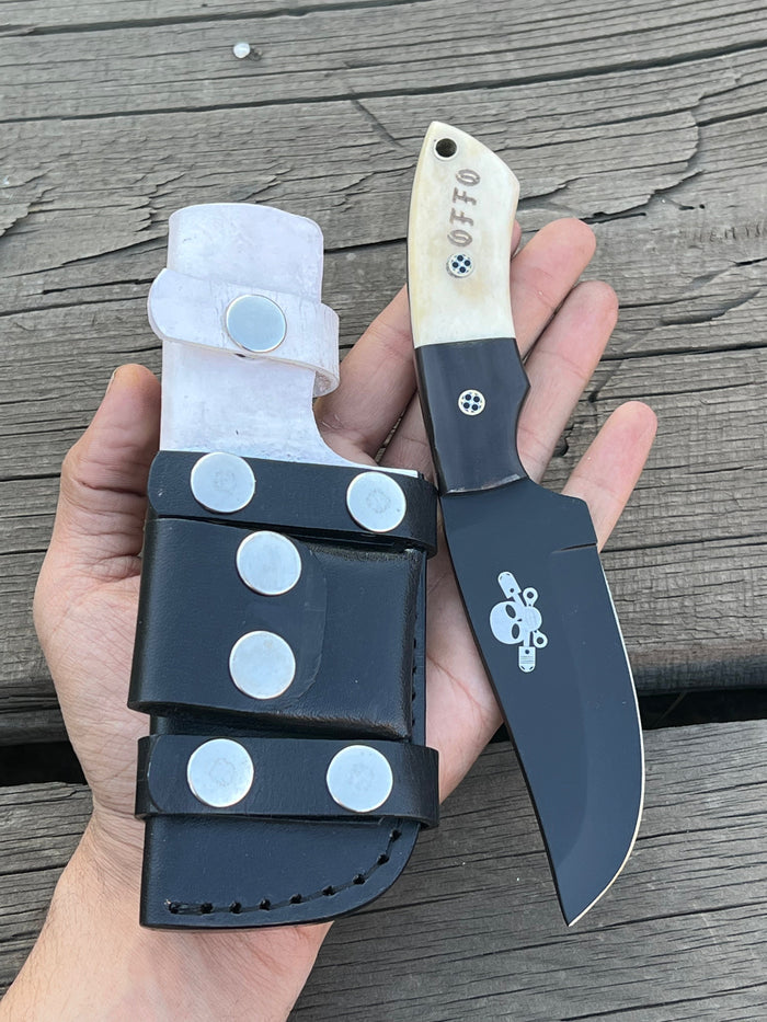 New Full Tang Custom Handmade J2 SteelBlack Coated Blade Hunting Knives cskforged