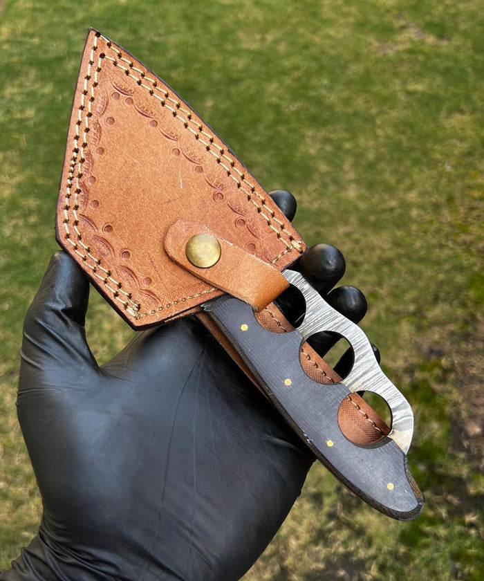 New Handmade Damascus Knuckle Knife cskforged