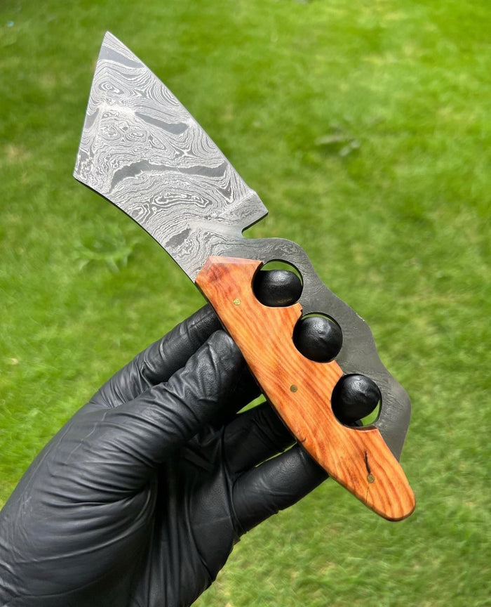 New Handmade Damascus Steel Knuckle Knife cskforged
