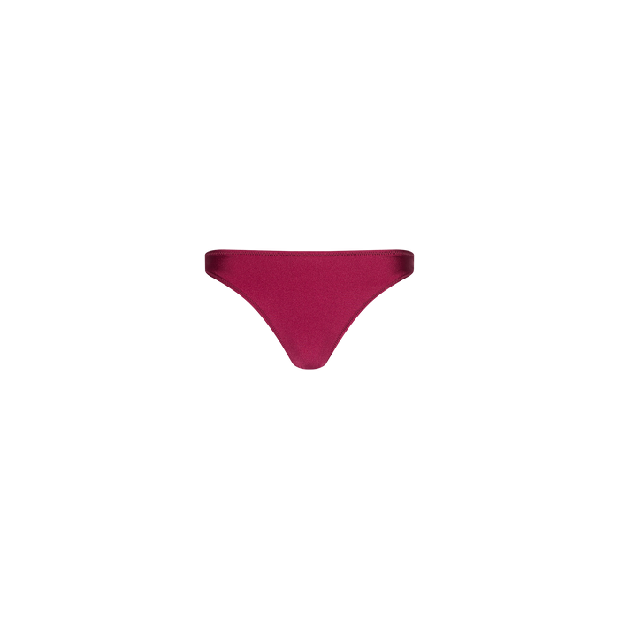 Nicole Bikini Bottom, a true swim essential in black cherry, displayed on a white background.