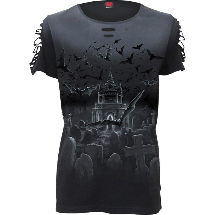 NIGHTSHIFT - Distressed Spray On Baggy Top Spiral USA