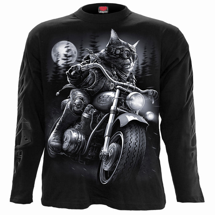 NINE LIVES - Longsleeve T-Shirt Black Spiral USA