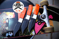 No Luck Blade-Custom Handmade Carbon Steel Black Hunting Knife Set cskforged