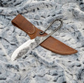 Norse Tradesman Handforged Viking Knife With Twisted Hilt Design & Leather Sheath - 5" Carbon Steel Blade cskforged