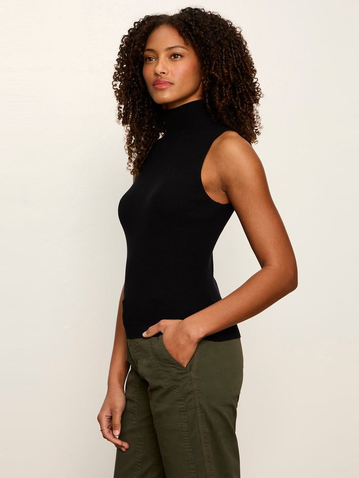Nova Mock Neck Tank Black