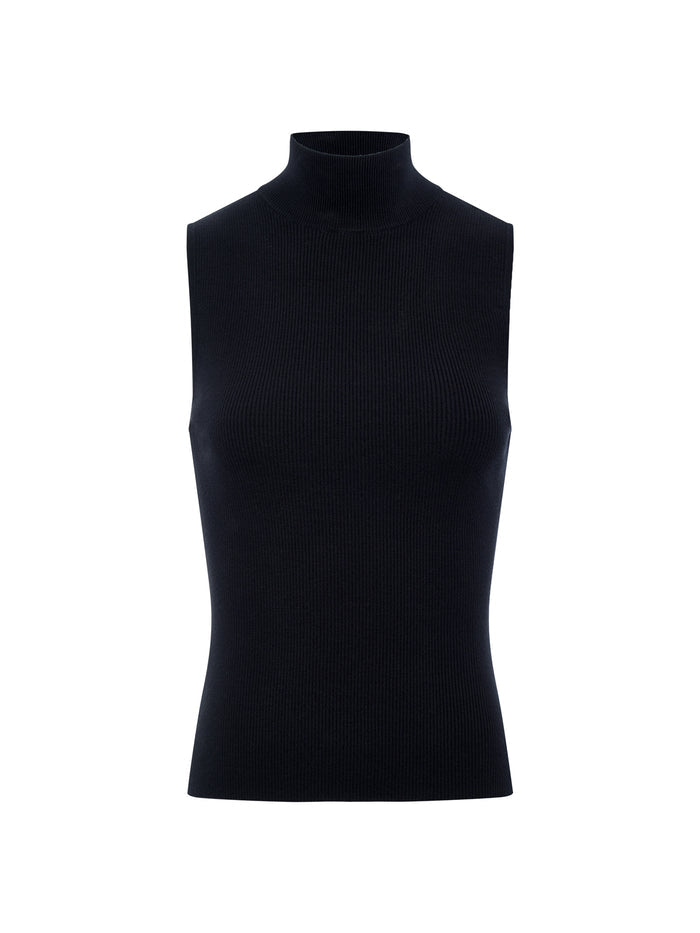 Nova Mock Neck Tank Black