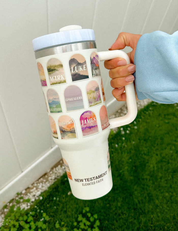 NT Bible Checklist 40 oz Tumbler Elevated Faith