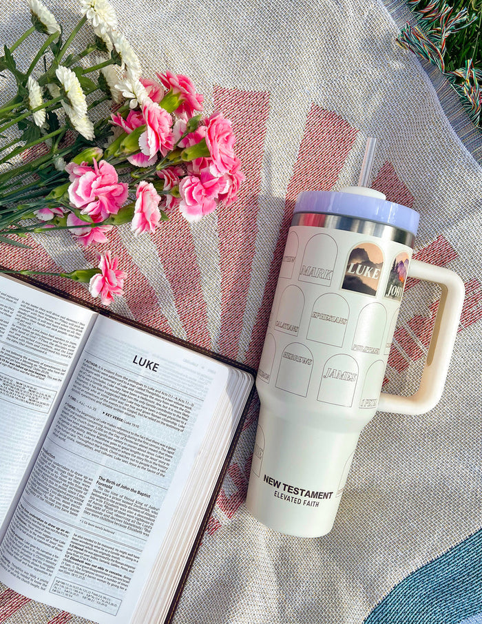 NT Bible Checklist 40 oz Tumbler Elevated Faith