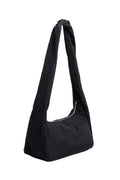 Black shoulder bag on a white background