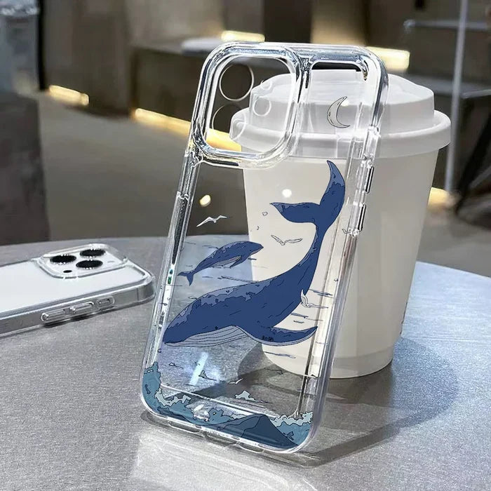 Ocean Animals Soft Clear Cover Whale Phone Case PhoneShells