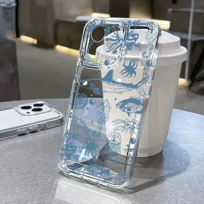 Ocean Animals Soft Clear Cover Whale Phone Case PhoneShells