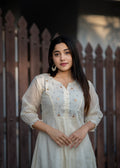 Off white soft kota kurti with mirror worked yoke MBS-548 **Ready to dispatch**