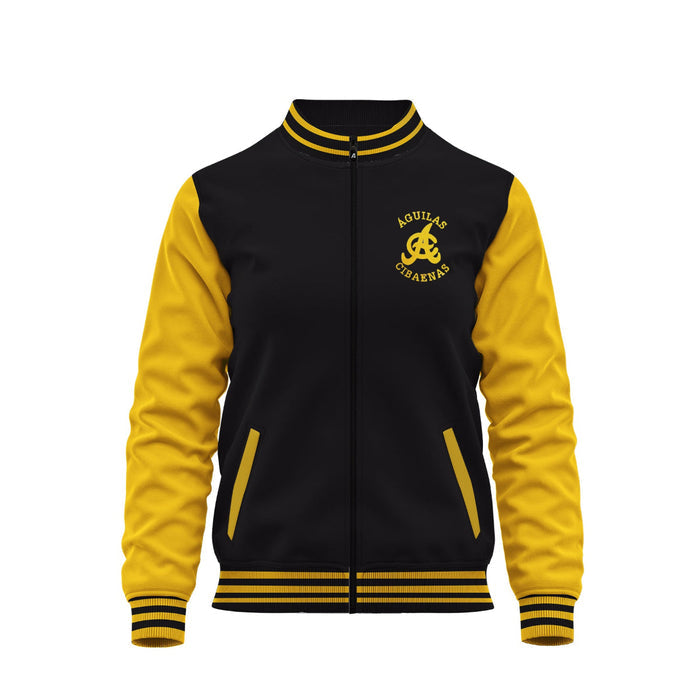 OFFICIAL - Arrieta Aguilas Cibaenas Black Jacket with Yellow Sleeves Peligro Sports