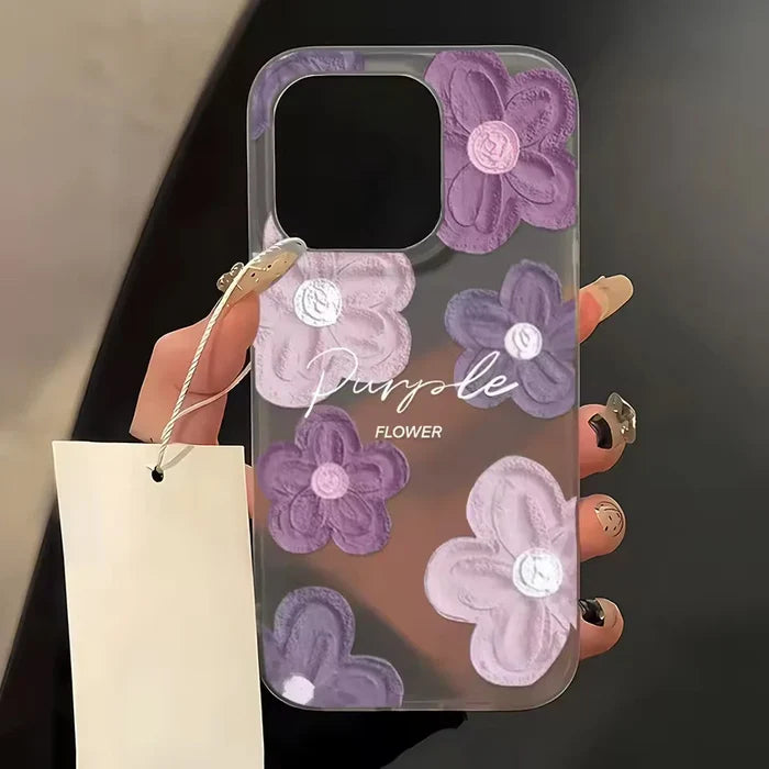 Oil Painting Flower Simple Phone Case For iPhone PhoneShells
