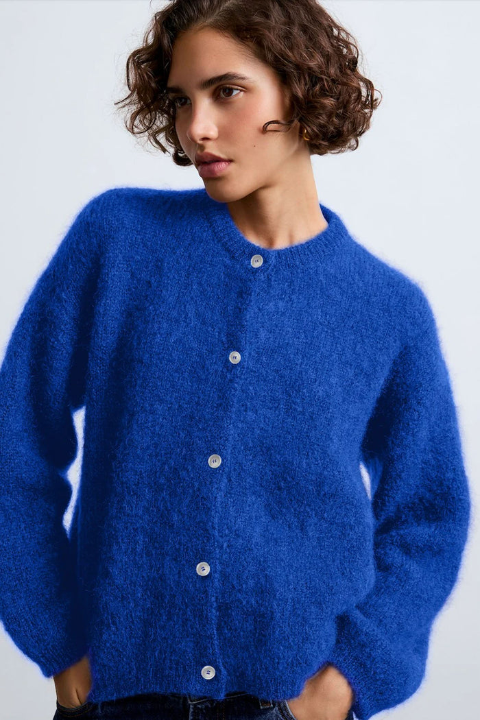 Olivia Mohair Cardigan (Electric Blue)