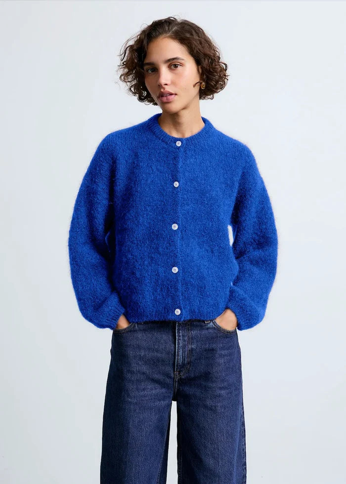 Olivia Mohair Cardigan (Electric Blue)