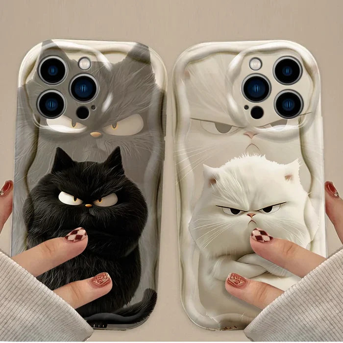 Orange Black White Cat Lovely Expression Phone Case For iPhone PhoneShells