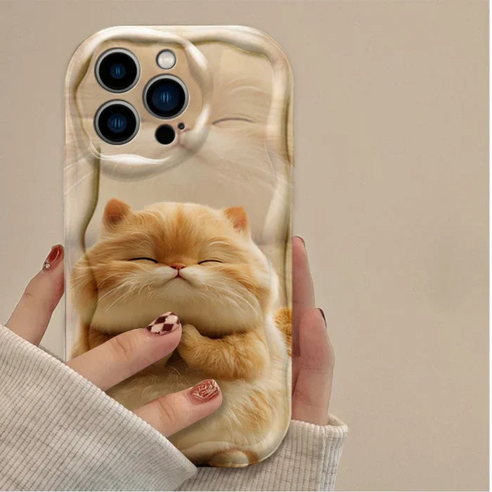 Orange Black White Cat Lovely Expression Phone Case For iPhone PhoneShells