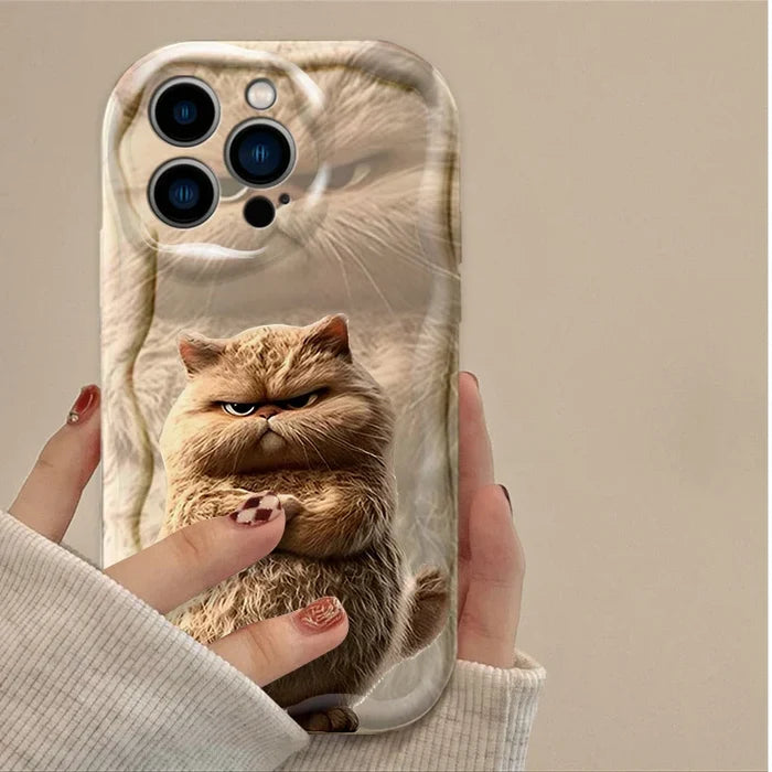 Orange Black White Cat Lovely Expression Phone Case For iPhone PhoneShells