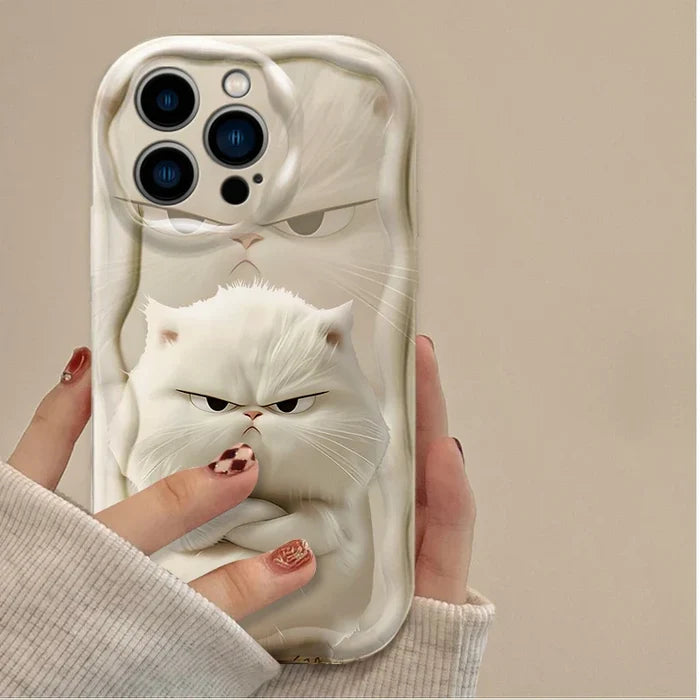 Orange Black White Cat Lovely Expression Phone Case For iPhone PhoneShells