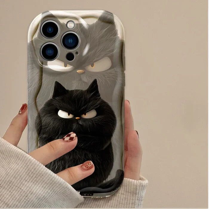 Orange Black White Cat Lovely Expression Phone Case For iPhone PhoneShells