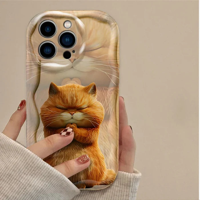 Orange Black White Cat Lovely Expression Phone Case For iPhone PhoneShells