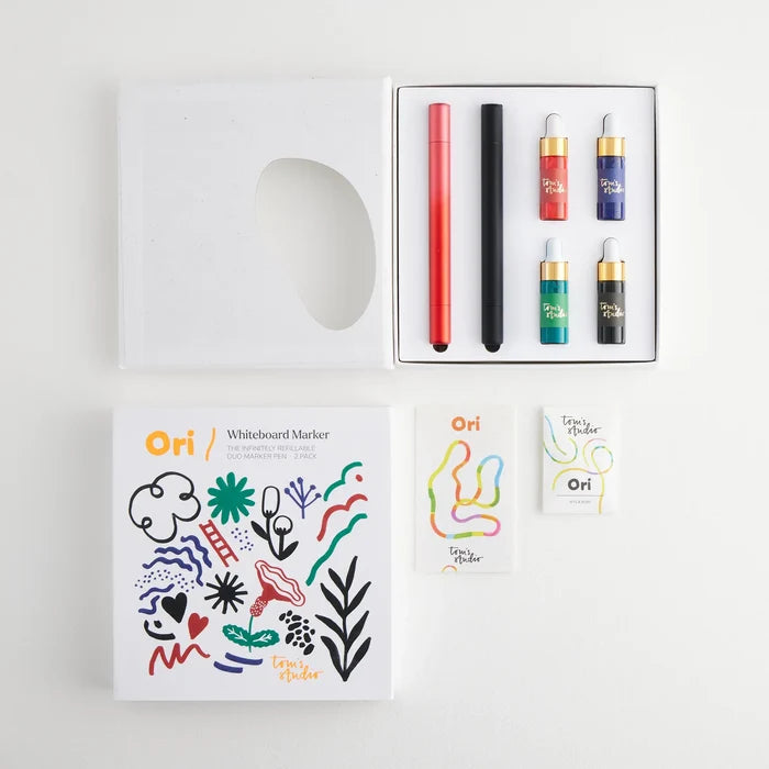 2 Ori Whiteboard Set – Red + Matte Black