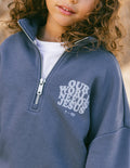 Our World Needs Jesus Kids Half-Zip Elevated Faith