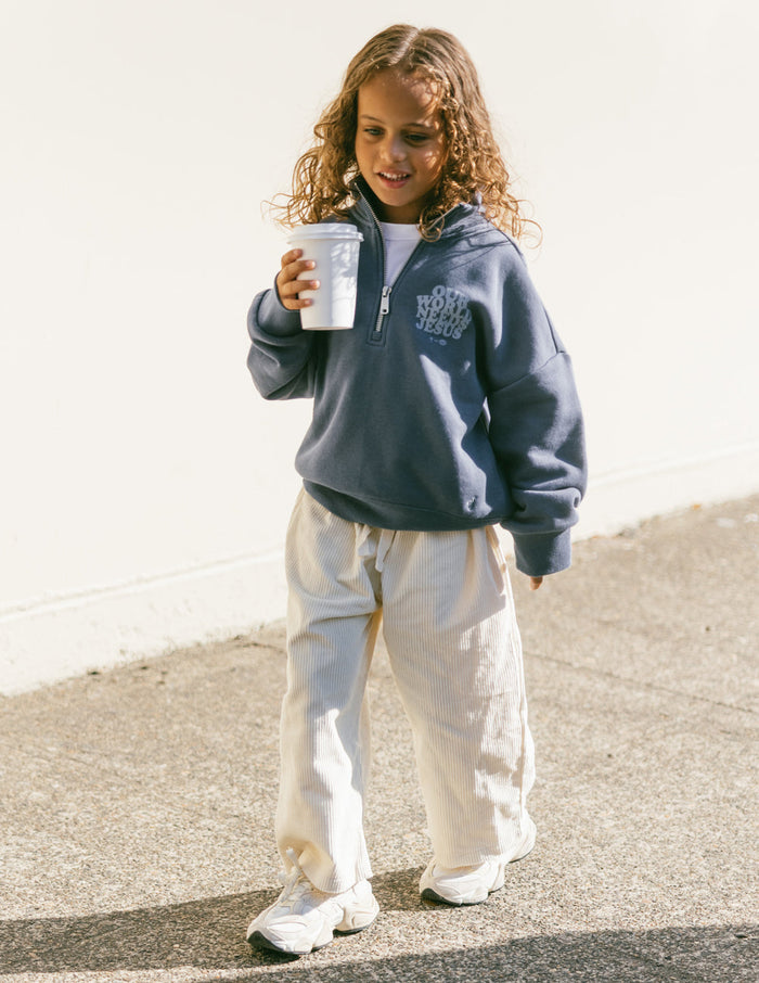 Our World Needs Jesus Kids Half-Zip Elevated Faith
