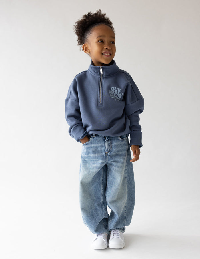 Our World Needs Jesus Kids Half-Zip Elevated Faith