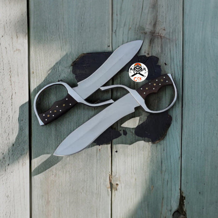 Pair Of Wing Chun knives | Hung Gar High stainless Steel Blades | Arts of Wushu Knives Bart Cham Dao cskforged