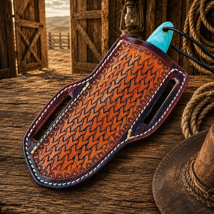 Pancake Belt Sheath Knife – 3.75" Rasp Steel Resin Handle cskforged
