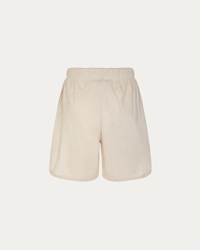 Pantaloncini larghi donna in elegante beige