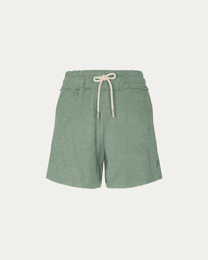 Pantaloncini larghi donna verde salvia