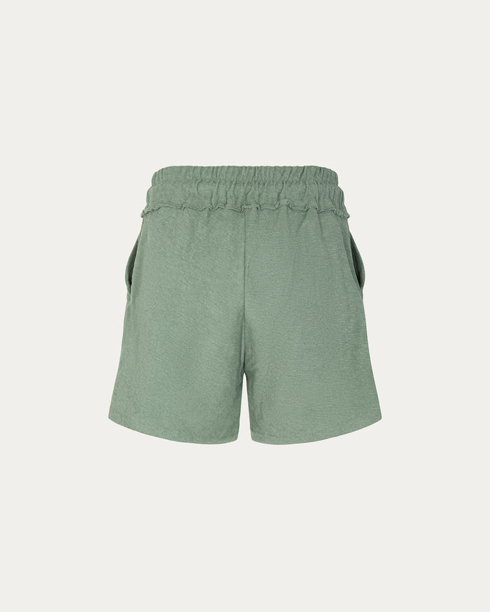 Pantaloncini larghi donna verde salvia