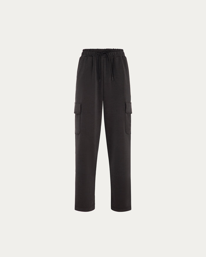Pantalone Chloe - cargo con elastico in vita nero