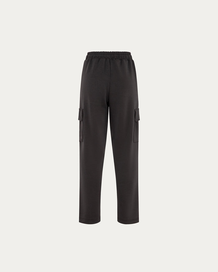 Pantalone Chloe - cargo con elastico in vita nero