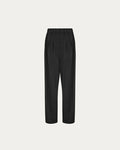 Pantalone Emma - con pieghe e cavallo basso nero