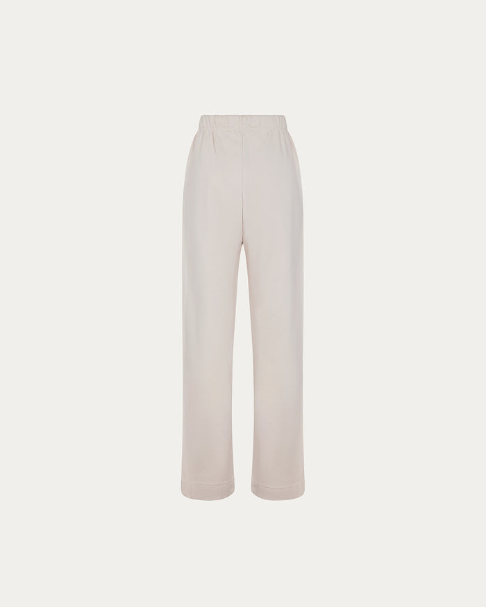 Pantalone Olivia - beige a palazzo con elastico in vita