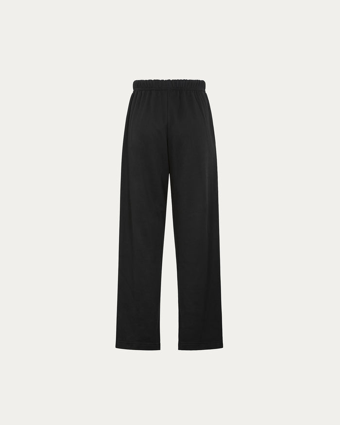 Pantalone Olivia - nero a palazzo con elastico in vita