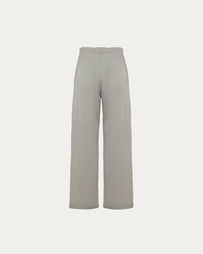 Pantalone Olivia- grigio a palazzo con elastico in vita