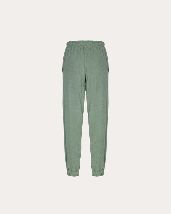Pantaloni con profilo donna verde salvia