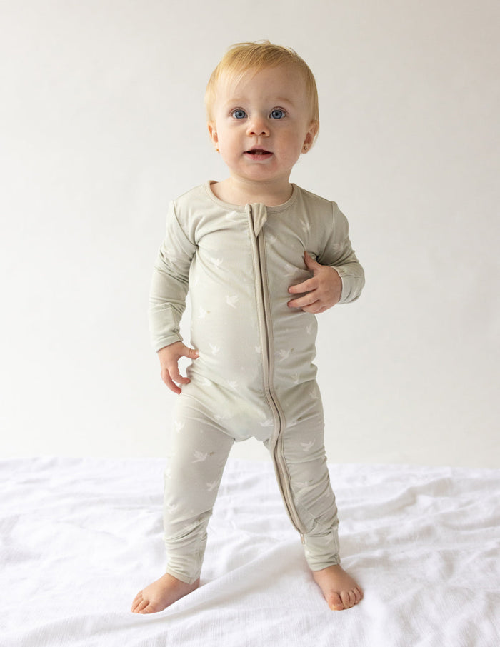 Peace Bamboo Convertible Footed Onesie Elevated Faith