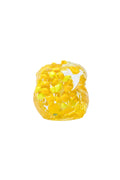 Organic, glass incense holder with yellow bumps