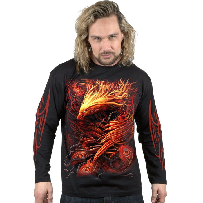 PHOENIX ARISEN - Longsleeve T-Shirt Black Spiral USA