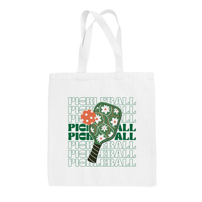 Pickleball Floral Repeated Tote Bag Ivy + Cloth