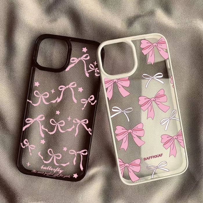 Pink Bowknot Clear Phone Case PhoneShells