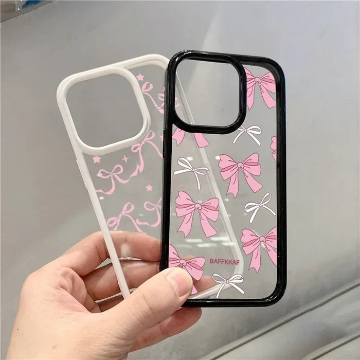 Pink Bowknot Clear Phone Case PhoneShells